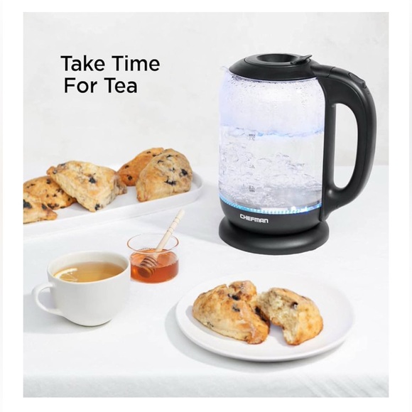 Chefman Electric Glass Kettle with LED Lights - Picture 3 of 4